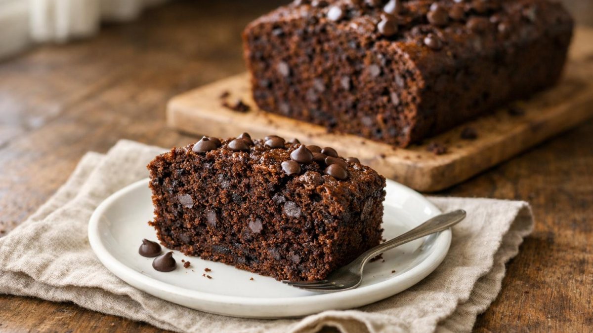 Un piatto di banana bread al cioccolato