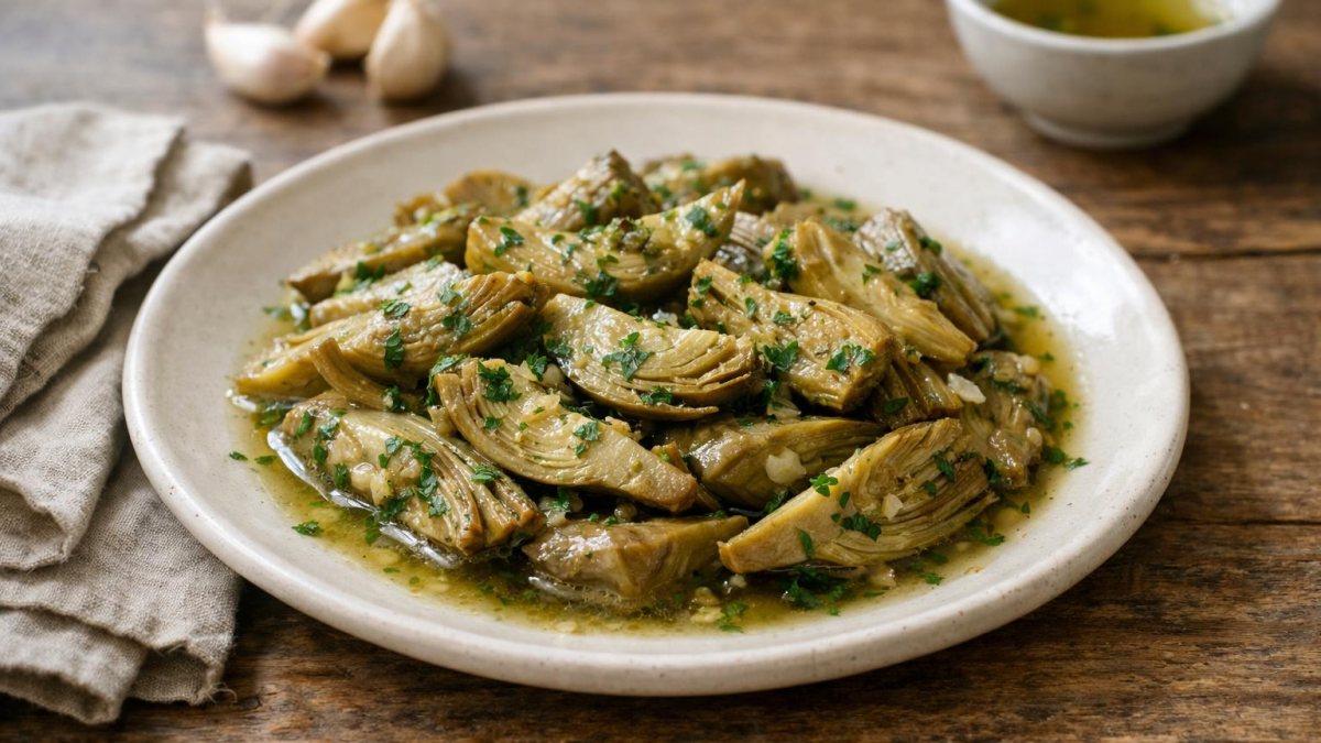 Un piatto di carciofi trifolati
