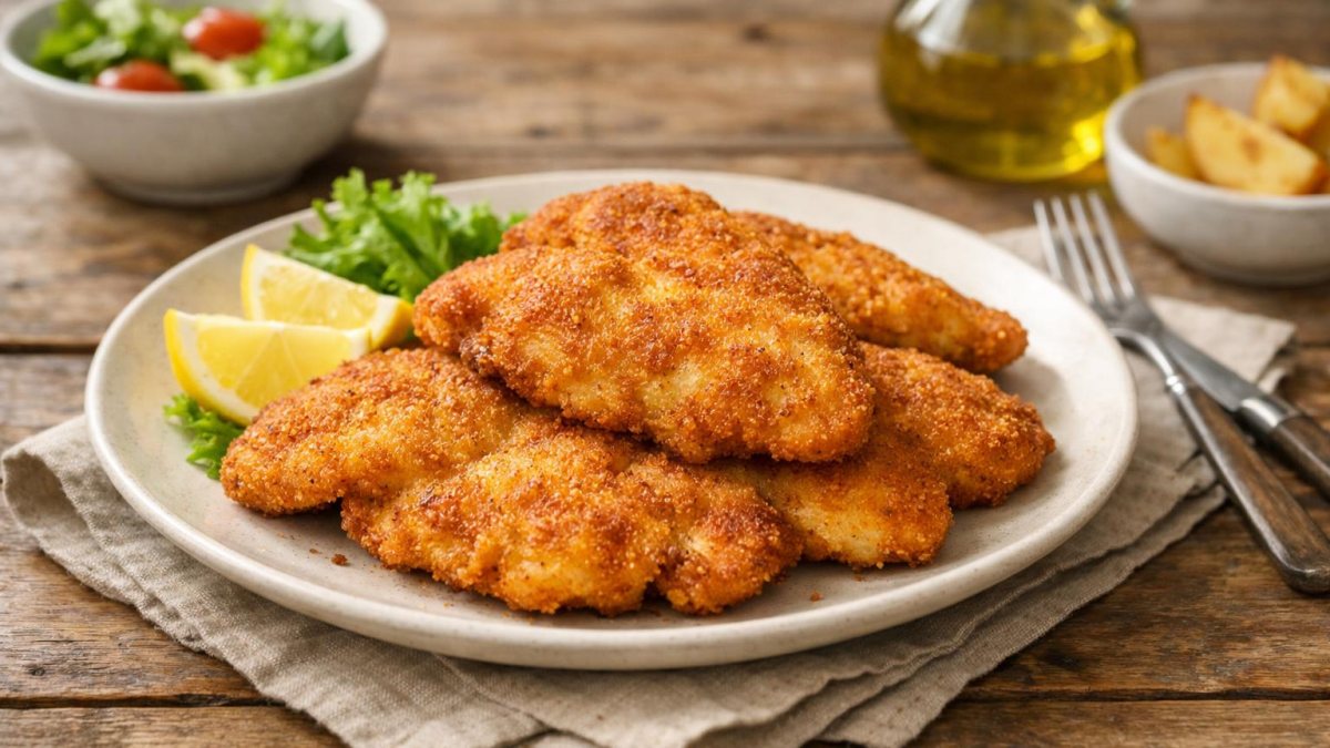 Un piatto di cotolette di pollo