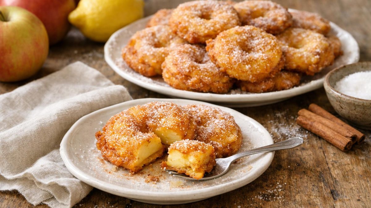 Un piatto di frittelle di mele
