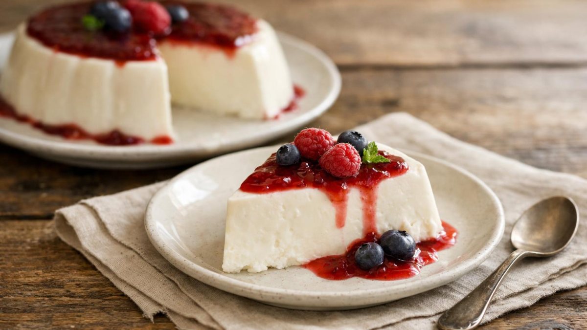 Un piatto di panna cotta
