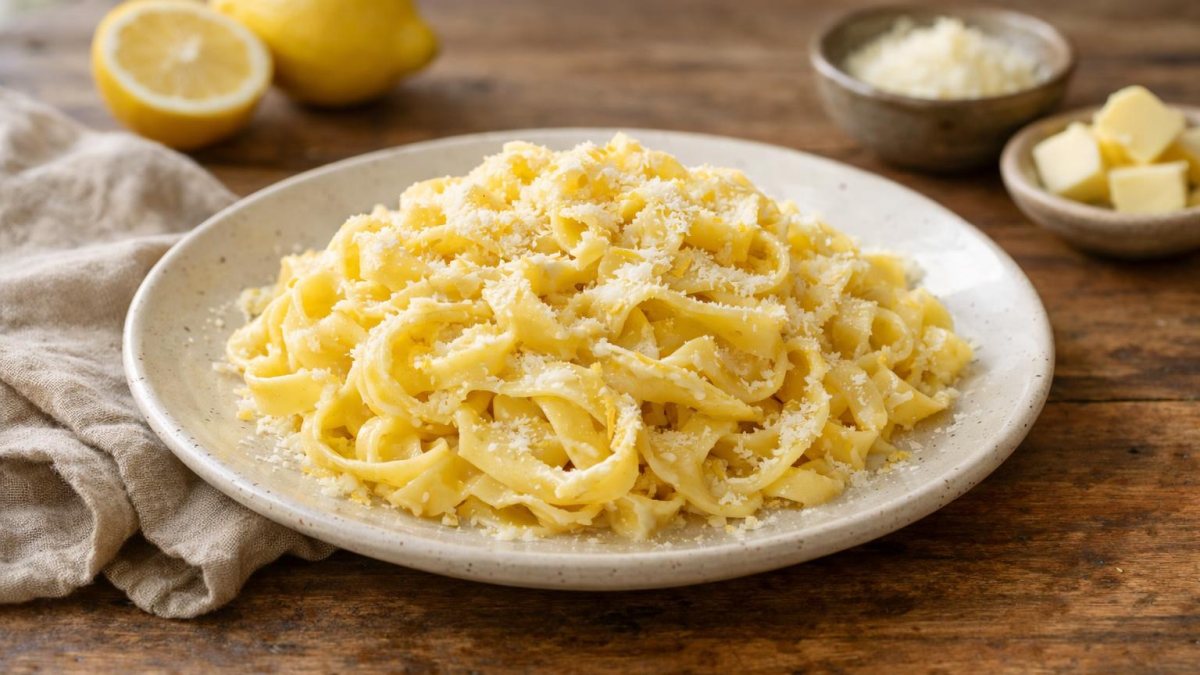 Un piatto di pasta al limone