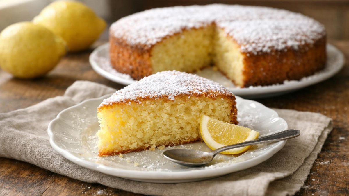 Un piatto di torta al limone