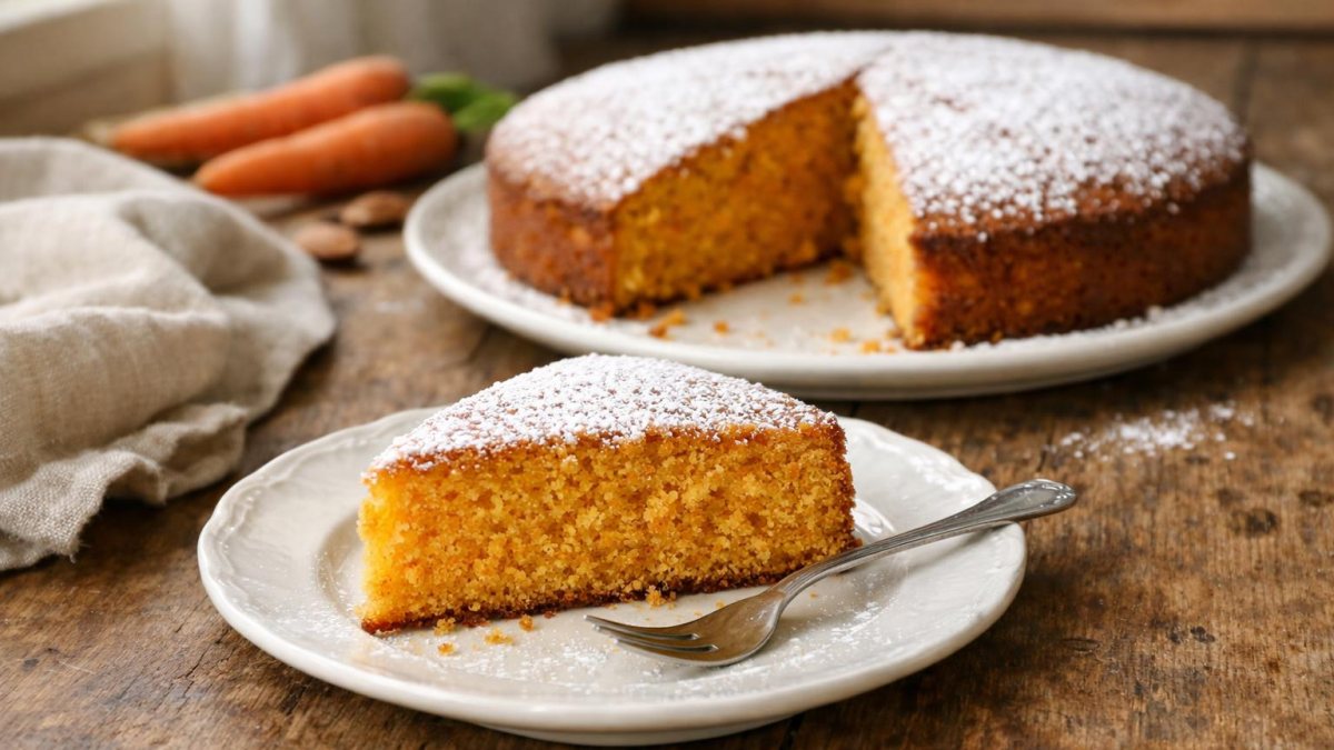 Un piatto di torta alle carote