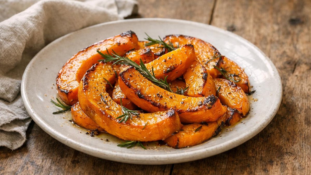Un piatto di zucca al forno